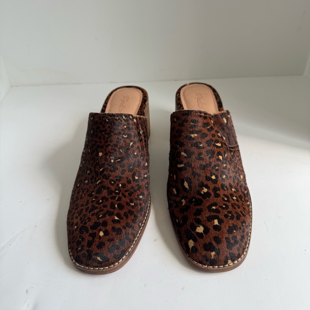 Madewell The Carey Mule in Painted Leopard Calf Hair. Size 10 - Picture 12 of 16